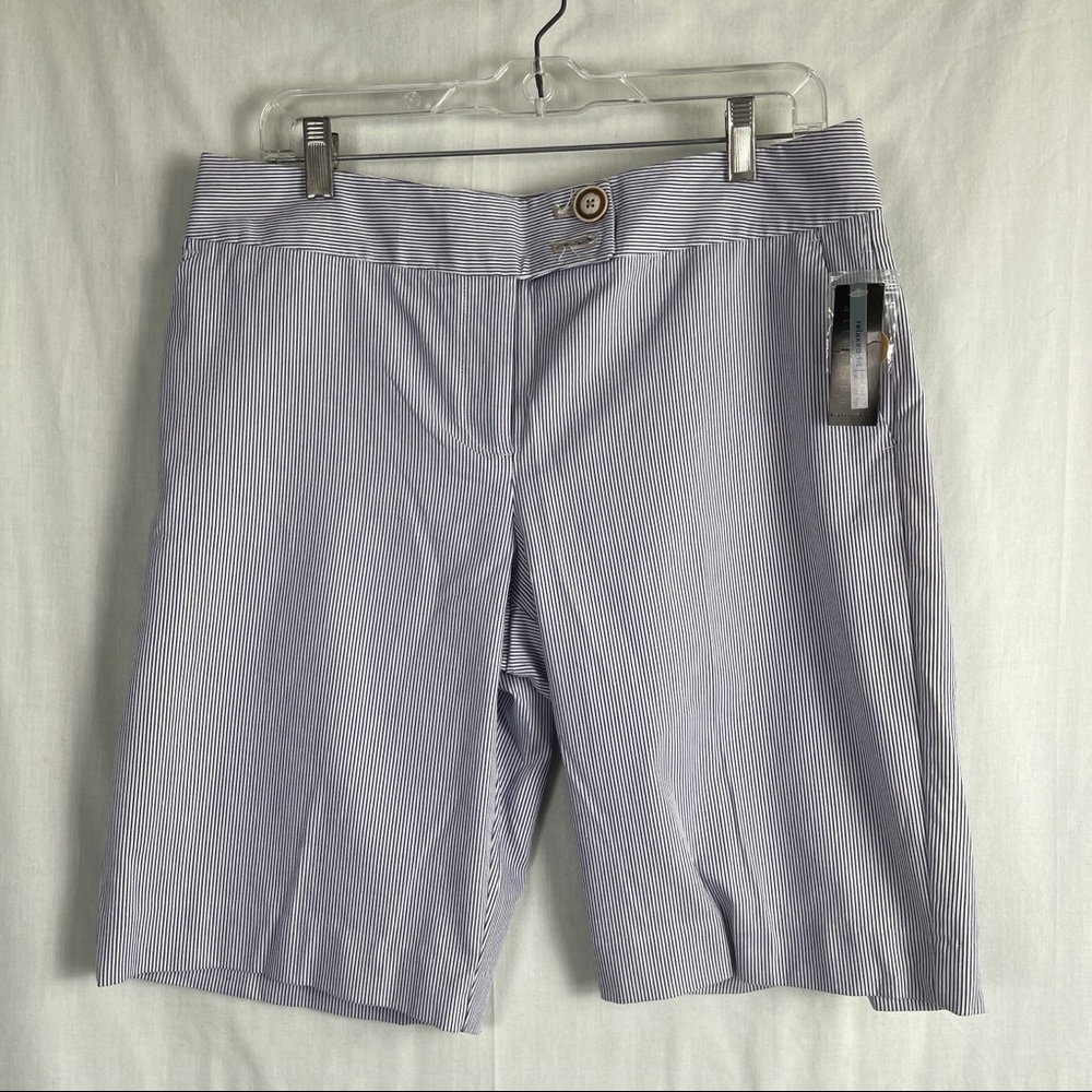 NWT Attraction Relaxed Fit Blue/White Seersucker Bermuda Shorts